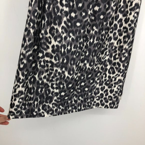 NWOT Kate Spade Deanna Grey leopard print fit & flare satin dress - Picture 12 of 16